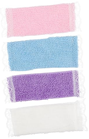 WHAMVOX 4stücke Miniatur Handtücher Für Puppenhaus-Dekoration Teiliges Zufälligen Farben Für Badezimmer-szenen Kreative Miniatur-Accessoires Verarbeitet Und Detailgetreu