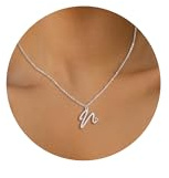 HSWYFCJY Kette mit Buchstaben Damen Gold Silber Halskette Damen Edelstahl Personalisierte Initialen A-Z Namenskette mit Herz Anhänger Schmuck Geschenke für Frauen Mädchen