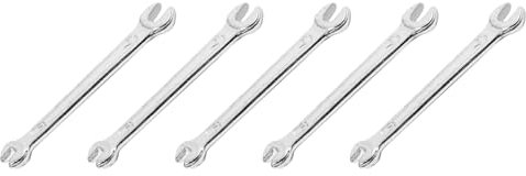 Reinscer Lot de 5 clés à fourche double en forme de U 5,5 mm x 7 mm Argenté