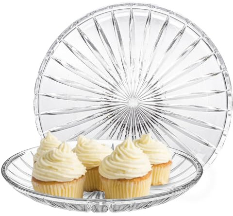 Tellerset 6 Personen Ø 25 cm Glasteller Kuchenteller Set aus Glas Venus