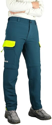 Navis Marine Herren Wanderhose Outdoor Zip Off Trekkinghose –Nylon Atmungsaktiv, Wasserabweisend, Schnell Trocknend, Ideal für Trekking & Reisen WS-004(Blue,XXL)
