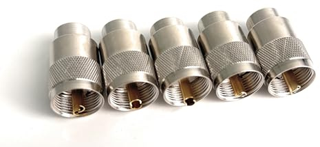 5 Stck. MAAS PL-Stecker für 10mm Koaxialkabel PL259/9-RG213-H2000-LMR400 etc. 2,10 Euro/Stck.