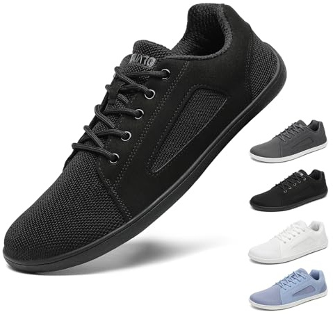 SAGUARO Barefoot Femme Homme Chaussures Minimaliste Knit Luck Ⅰ Barefoot Shoes Chaussures Pieds Nus Décontractées, zéro Drop, Large Toe Box pour la Marche et Le Travail Noir,GR.39