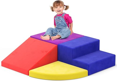 STYPLZ Blocchi da costruzione in schiuma per bambini, blocchi da arrampicata per interni, strutture da arrampicata per bambini, blocchi giganti per giocare e arrampicarsi, ((Set di quattro pezzi
