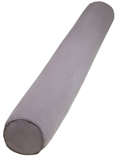 ZEaink Cojín Cilíndrico Grande 60/80/100/120/150cm Almohada de Tubo para Lumbar/Cuello/Espalda/Cabeza Apoyo Almohada Rollo con Funda Extraíble para Cama, Sofá, Silla, Coche(Gris,22cmx150cm)