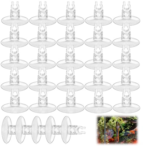 QEAS 30 Stück Aquarium Saugnapf Clips, Aquarium Saugnapf Halter, Co2 Schlauch Heizer Saugnäpfe für Futterrohrset, Transparent Saugnapfhalter Set Schlauchhalterung, Saugnäpfe Glasschlauch