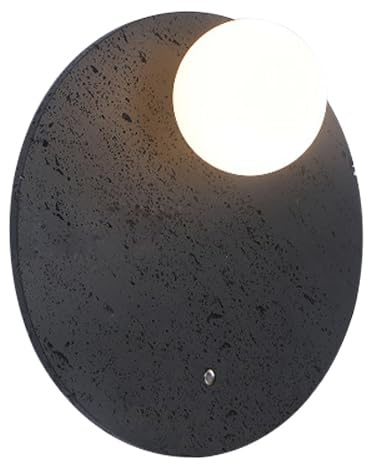 HEBXMF Flush Mount Wall Mounted Lighting Fixtures, American Industrial Style Wall Sconce, G9 Light Source Minimalist Black Travertine Glass Wall Lamp, Entrance Bedside Restaurant Wall Light