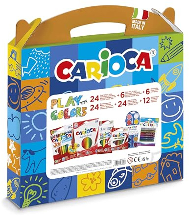 Maletín Rígido de Dibujo con 90 Piezas, Lápices, Rotuladores Lavables, Ceras, Acuarelas y Glitter, Regalo Ideal para Niños