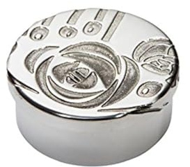 Wentworth Pewter Kleine, von Charles Rennie Mackintosh inspirierte runde Schmuckdose aus Zinn, Pillendose, Geschenk Durchmesser: 50 mm, H: 25 mm