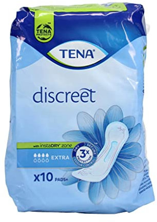 TENA Discreet - Assorbenti per incontinenza, extra (1 confezione da 10)