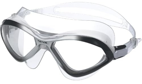 SEAC Diablo, Swimming Mask Goggles for Men and Women for use in The Pool and Open Water, black/silver, standard