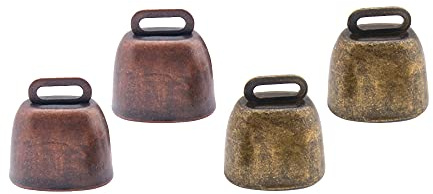 Nifocc Haustier Kupfer Glocken Bauernhof Tierglocke Anti-Lost Bells DIY Glocken - 4 STK Rot Bronze und Grüne Bronze
