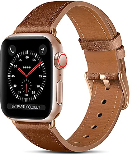CeMiKa Bracelet en Cuir Compatible avec Apple Watch Bracelet 38mm 40mm 41mm 42mm 44mm 45mm 46mm 49mm, Cuir Véritable Bande de Remplacement Compatible avec iWatch Séries 10 9 8 7 6 5 4 3 2 1 SE/Ultra