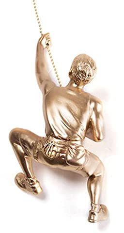 CLQ Kletterer Ornamente, Kletterer Wandskulptur Klettern Männer Wanddekoration Wandkunst Geschenk Für Zuhause, Büro Wohnzimmer, Bar, Restaurant-Gold||B