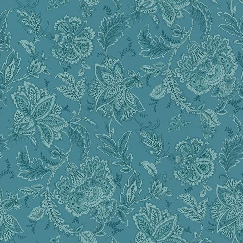 Rasch Tapete 711431 - Vliestapete mit Blumenmuster in Petrol aus der Kollektion Sophia - 10,05m x 0,53m (LxB)