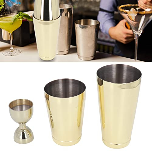 Set di shaker, Boston Shaker e kit di attrezzi da bar per la casa o cocktail professionale, set da cocktail per un'esperienza di miscelazione di bevande incredibile(oro)