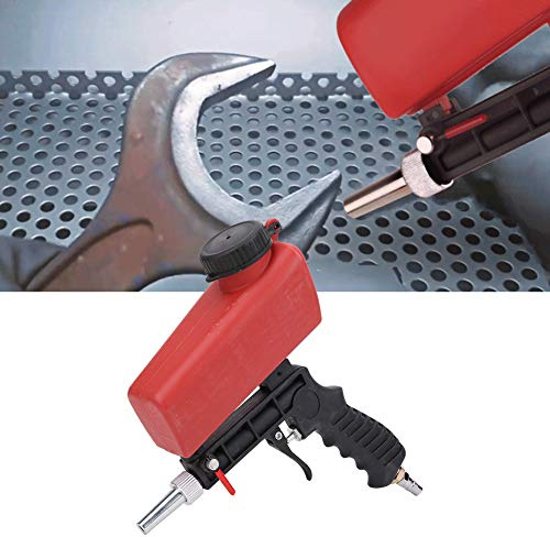 Pneumatic Sandblaster Abrasive Air Sand Gun Professional Sandblaster Blasting Machine Hand Held Feed Media Blasting Gun Kit Blasting Spray Tool with 2 Nozzles for