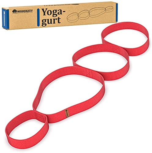 Weidebach® leistungsfähiger Yogagurt mit Schlaufen erleichtert Dehnübungen | Übungsschlaufe für rasche Traningsergebnisse & Dehnbarkeit, stabiles Band zum Dehnen für viele Sportarten