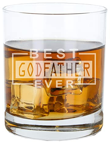 Best Engraved Whisky Glass - Worlds Greatest Godfather Tumbler - Christening Gifts for Godfather or Godparent