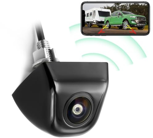 GreenYi Caméra de recul sans fil WiFi pour voiture, GreenYi 5G 720p HD, caméra de recul pour iPhone, iPad, smartphone Android, tablette avec grand angle de vue de 170 degrés