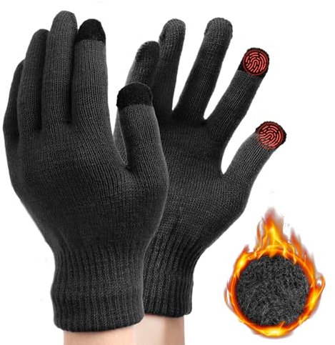 Figarge Handschuhe Damen Touchscreen Strickhandschuhe Herren Warme Winterhandschuhe Strick Handschuhe mit Touchfunktion Damen Winter Fingerhandschuhe Rutschfest für Damen Herre