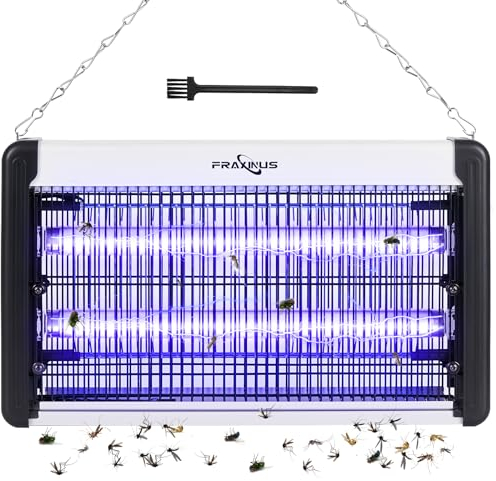 FRAXINUS Insektenvernichter Elektrisch, Fliegenfalle Insektenfalle Mückenlampe 20w, 4.200V mit UV-Licht, Keine giftigen Chemikalien, Perfekt Gegen Fliegen Motten, Mücken.