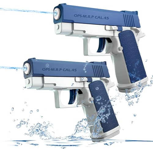 Wasserpistole 2 Stück Wasserspritzpistole Kinder Wasserpistolen Reichweite 10 Meter für Kinder Sommer im Freien Pool Strand Wasserspielzeug (Blau)