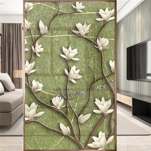 Sichtschutzfolie 3D Fensterfolie Glasdekorfolie PVC für Badezimmer Kinderzimmer Küche,Schlafzimmer Wohnzimmer Esszimmer Büro Hotels Klassenzimmer 44.5x300 cm Grün