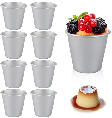 JMIATRY 20 moldes de aluminio antiadherentes, moldes individuales para pudín, moldes individuales para magdalenas, moldes de lata para magdalenas, moldes de huevos para postres y horneado