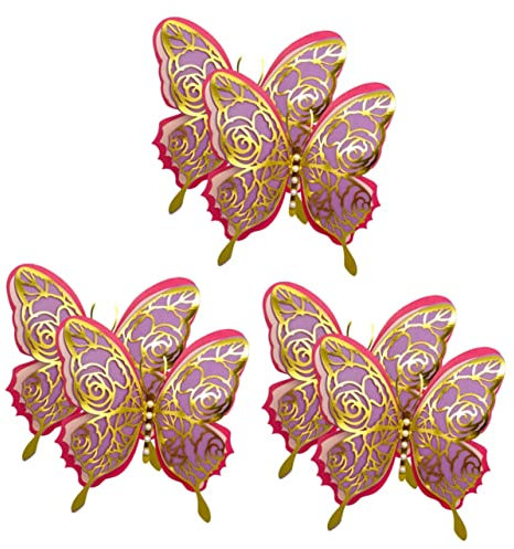 DOITOOL 6stücke Schmetterling Wandaufkleber Bunte Vierlagige Dekoration Für Hochzeiten Und Partys Hochwertigem Perlmuttpapier Für Wohnräume Und