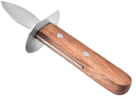 Garneck Austernöffner Aus Edelstahl Mit Holzgriff Für Meeresfrüchte Muschelöffner Schälwerkzeug Handliches Werkzeug Zum Öffnen Von Austern Und Schalentieren