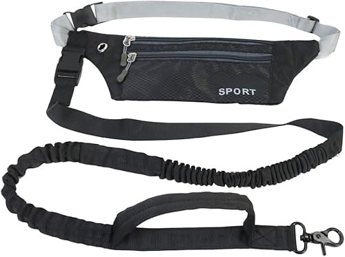 FDEETY Banane Sportive Imperméable Laisse Élastique Mains Libres Ceinture Ajustable Promenade Chien Course Jogging Randonnée Entraînement Quotidien