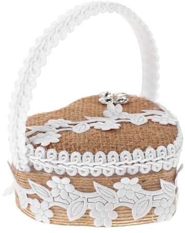 COLLBATH Geschenkbox Für Hochzeit Ring Schatulle Mit Kissen Vintage Schmuckschatulle Stabiler Ringhalter Ringbox Geteilt Eheringe Aufbewahrung Dekorative Kasten Für Zeremonie