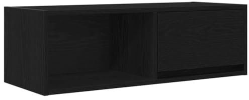 vidaXL Mobile Porta TV Rovere Nero 80x31x25,5 cm in Legno Multistrato, Panca TV, Armadio Hi-Fi, Centro di intrattenimento, credenza TV