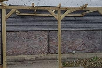 Premium Wooden Lean-to Pergola Kit – Handcrafted Sculpted Rafters for a Stylish Outdoor Retreat (2.4 X 2.4 m)