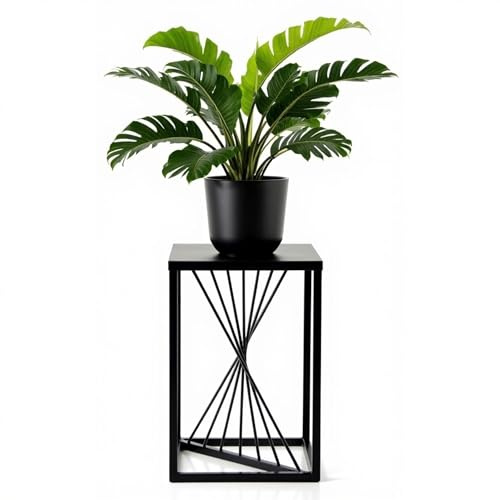 FRAMADO - Pflanzenständer River - 24x24x40cm - Farbe Schwarz - für Zimmerblumen - Metallregal - Dekorativer Tisch - Blumenständer - für Zimmerecke, Wohnzimmer, Balkon