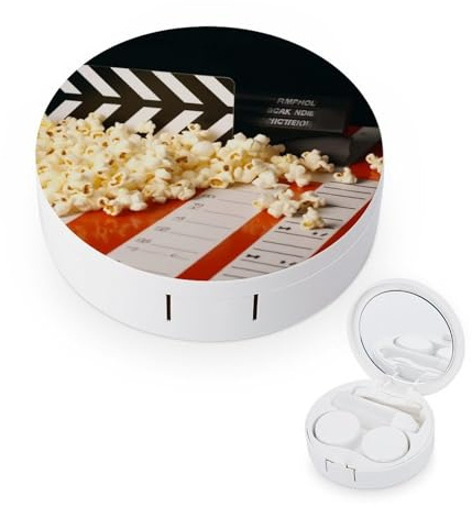 FekiLoot Kit de rangement pour lentilles de contact avec miroir et miroir pour lentilles de contact pour le cinéma et l'utilisation en extérieur