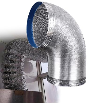 Tubo in foglio di alluminio for cappa da cucina, compatibile con condotto sostitutivo del tubo di ventilazione, for HVAC, tubo dell'aspiratore, scarico della cucina(190 tubes- L 6.6ft)