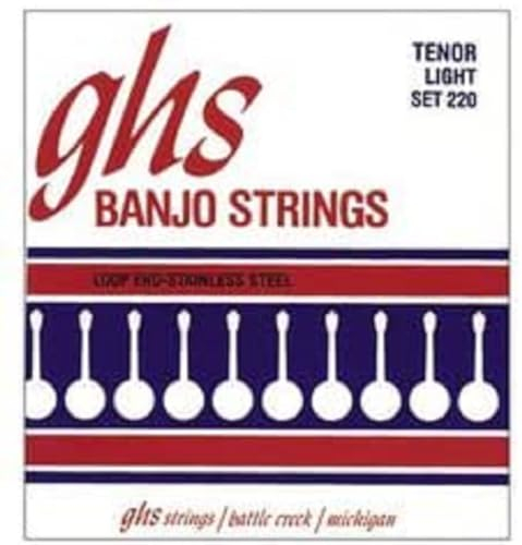 GHS 210 - Banjo String Set, 4-String, Loop End, Tenor, Phosphor Bronze, Light, .009-.028