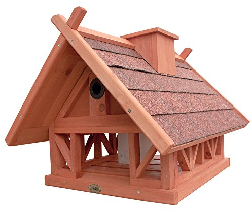 HABAU Vogelhaus Island - Kombination aus Futterhaus und Nistkasten mit Silo und Ständer