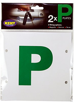 Kent Car Care P-Plates Magnetic, Stick-On/Tie-On