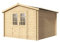 Woodtex Holz Gartenhaus Blockbohlenhaus CA2875 Houston | Wandstärke 28 mm | Naturbelassen | BxTxH: 310 x 298 x 226 cm | Doppeltür mit Echtglas | Sockelmaß: 280 x 280 cm | Satteldach