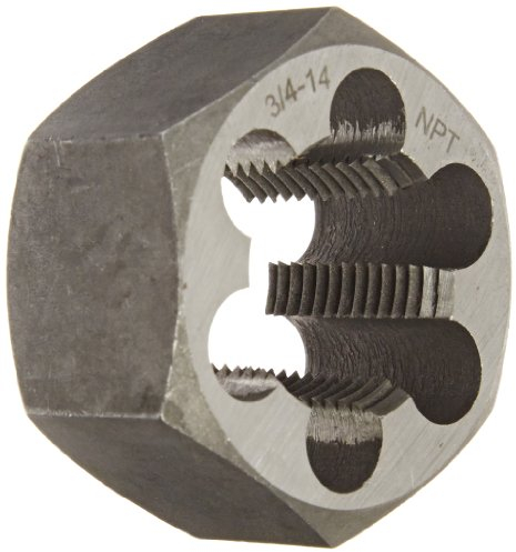 Taladro América DWT acero al carbono Hex tubo rosca troquel, (1/8-27 – 4-8 NPT), acabado sin recubrimiento (brillante), 2-1/2-8 NPT, 1