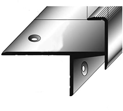 5 Meter (5 x 1 m) Parkett-Treppenkante/Winkelprofil, Einfasshöhe 15,3 mm, 33 mm breit, Alu eloxiert, gebohrt, Farbe: Bronze Hell
