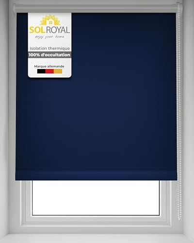 Thermorollo Rollo für Fenster ohne Bohren Verdunkelungsrollo Klemmfix – Sol Royal Seitenzugrollo Sonnenschutz Fenster innen Thermorollo ohne Bohren - Fensterrollo Thermo 60x160 cm Blau T42