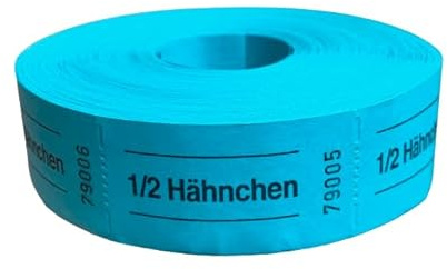 TAMLED Bonrolle 1/2 Hähnchen 1000 Abrisse perforiert fortlaufend nummeriert