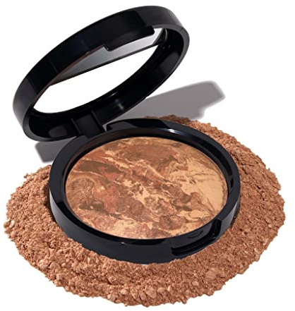 LAURA GELLER Baked Balance-n-Brighten Colour Correcting Powder Foundation (Deep) Buildable Light to Medium Coverage Baked Foundation, Demi-Matte Finish