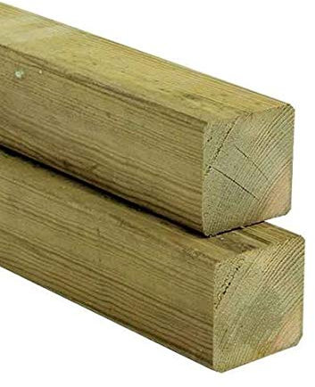 Gartenwelt Riegelsberger Madera cuadrada de pino impregnada, 70 x 70 mm, altura 140 cm, postes de madera de construcción de 4 lados, valla de madera lisa