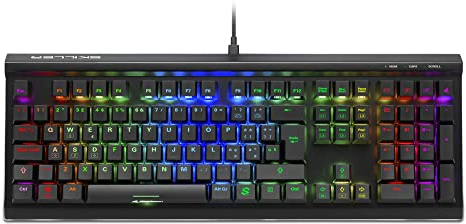 Sharkoon Skiller SGK60 RGB Gaming Keyboard, 14 Keycaps PBT Red Switches Kailh Box