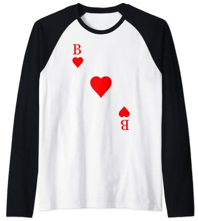 Herren Spielkarte Herz Bube Herzbube Fasching Karneval Kostüm Paare Raglan